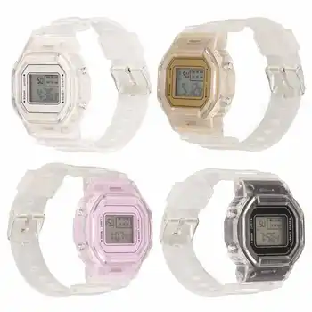 Цифровые часы, портативные спортивные часы, прозрачные водонепроницаемые светодиодные часы для девочек для повседневной жизни