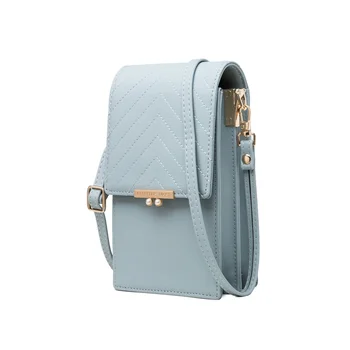 Prettyzys / Красивая однотонная сумка для мобильного телефона, модная многофункциональная женская сумка на одно плечо большой емкости с косой перекладиной