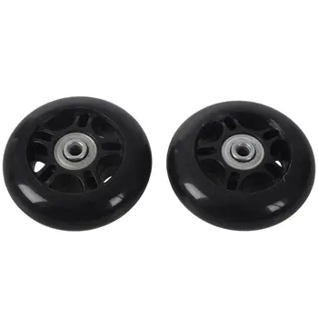 2 комплекта сменных колес для багажа 64x18 мм / встроенных роликовых коньков на открытом воздухе, черные