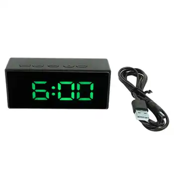Светодиодные цифровые часы Многофункциональный зеркальный цифровой будильник для путешествий и дома
