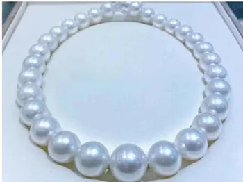 12-15 мм натуральное круглое ожерелье из белого жемчуга Южного моря 18 дюймов