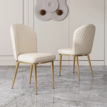 Итальянские легкие роскошные обеденные стулья, современные и простые домашние стулья со спинкой, дизайнерские стулья из нержавеющей стали