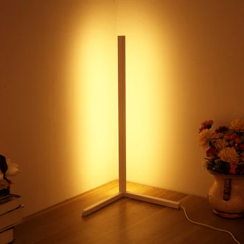Современный светодиодный угловой торшер RGBW Простые торшеры со светодиодным стержнем для гостиной Атмосферы спальни Стационарные светильники для помещений