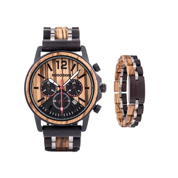 Деревянные часы DODO DEER для мужчин, браслет, ювелирные изделия, многофункциональные деловые наручные часы, мужской Рождественский подарок, прямая поставка