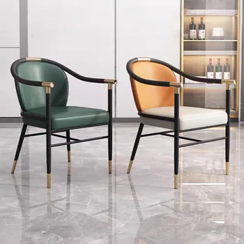Зеленый современный обеденный стул с роскошными черными ножками, удобные обеденные стулья в скандинавском стиле, дизайнерские предметы интерьера для гостиной Silla De Comedor