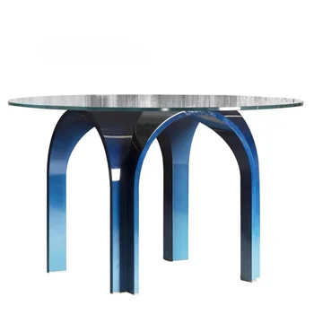 1 шт. обеденный стол с круглой аркой длиной 80 см сбоку
