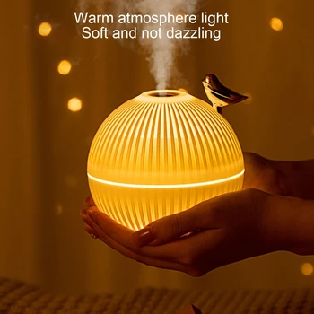 Ночник с увлажнителем воздуха Lark Bird Light с подставкой, Увлажнитель прохладного Тумана с регулируемой Яркостью, Зарядка через USB Декоративная