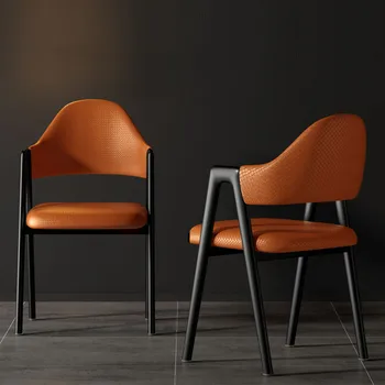 Салонные обеденные стулья Nordic Офисные Кожаные Дизайнерские Обеденные стулья Современная роскошная Домашняя мебель для вечеринок WK50CY
