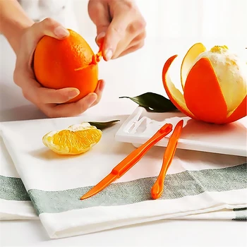 Овощечистка для апельсинов Пластиковая Портативная Открывалка для удаления кожуры с апельсинов Слайсер для домашнего Офиса Кухонный инструмент