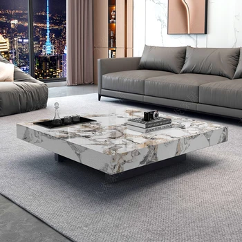 Современный роскошный дизайн мраморного журнального столика, простой квадратный журнальный столик в итальянском стиле, основание стола для гостиной, мебель для прихожей