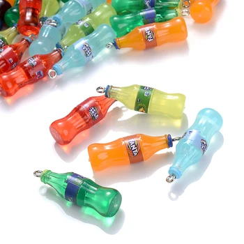 iYOE 10шт 9x33 мм Подвески для бутылок с напитками Забавные подвески из смолы для изготовления сережек, ожерелий, аксессуаров для брелоков DIY Craft
