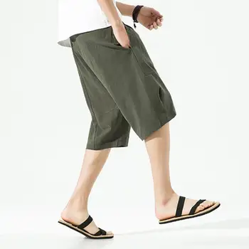 Модные летние шорты с широкими штанинами, впитывающие влагу Мужские шорты, Мужские летние повседневные шорты