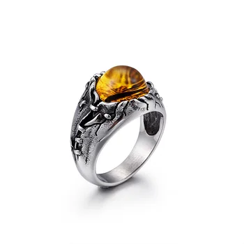 Мужское ретро-кольцо с драгоценным камнем Royal Magic, ювелирные изделия из титановой стали
