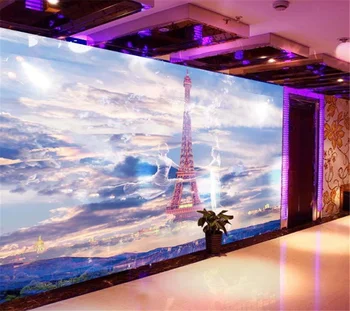 wellyu Индивидуальные большие 3D обои Эйфелева башня гостиничный бар ночной клуб KTV box tooling фоновые обои для стен