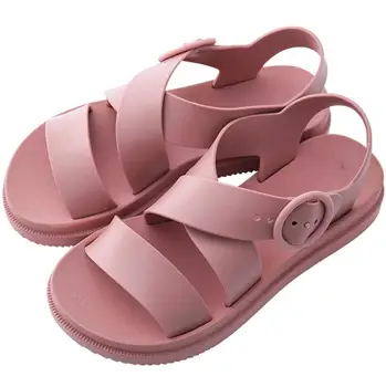 2023 Летние женские сандалии, Модные водонепроницаемые Легкие римские туфли, женские пляжные тапочки на плоской подошве, вьетнамки, Женская обувь