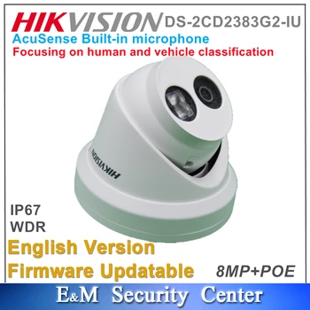Оригинальный Встроенный микрофон Hikvision DS-2CD2383G2-IU Заменяет Сетевую камеру с фиксированной турелью DS-2CD2383G0-I 8MP POE AcuSense