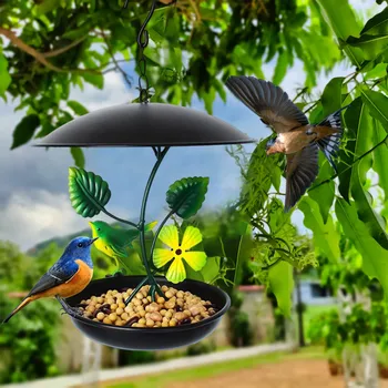 Железная кормушка для птиц, непромокаемая, ветрозащитная, подвесная Кормушка для домашних птиц для различных принадлежностей для кормления домашних птиц, Открытый Сад