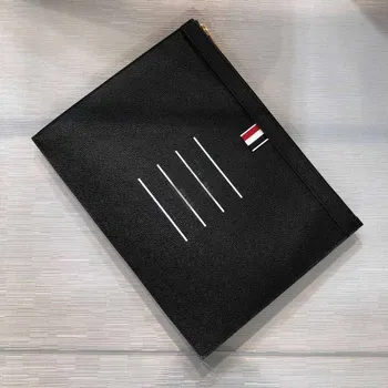Клатч TB THOM, роскошные брендовые дизайнерские деловые повседневные сумки, Черная натуральная кожа, качественная сумка для мобильного телефона большой емкости.