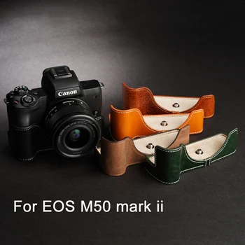 Наполовину чехол из натуральной кожи ручной работы для Canon EOS M50 M50 Mark II