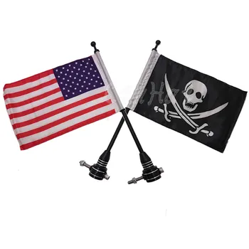Задняя сторона мотоцикла, черное крепление, флаг Америки, флагшток и пиратский флагшток, флагшток для Harley Sportster 883 1200 48