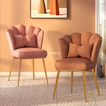 Обеденные стулья Petal для кухни, стул для макияжа, Милая домашняя мебель для спальни, тканевая спинка, стол, роскошный стул