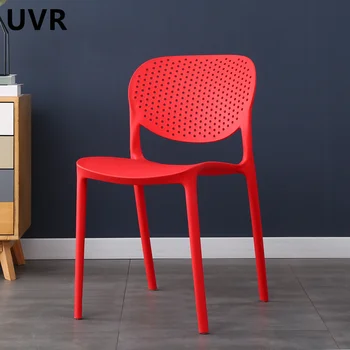 Обеденный стул UVR, Новый легкий Роскошный туалетный стул, стул с пластиковой спинкой, стул для чая с молоком, Современный офисный стул, стул для домашнего ресторана