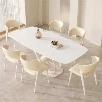 Итальянские легкие обеденные столы из шифера класса люкс для столовой Мебель для современного дома Набор обеденных столов и стульев для маленькой квартиры