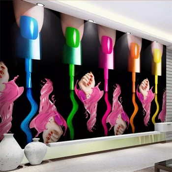 beibehang обои на заказ 3d креативный салон красоты косметика инструменты для нейл-арта стены нейл-арта макияж лак для ногтей рука 3D обои