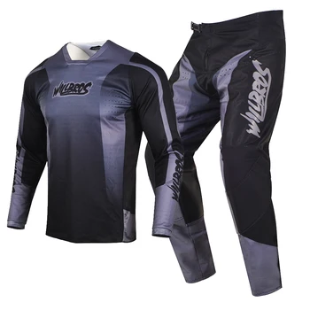 Willbros Мотокросс Черные трикотажные брюки Комбо Offroad Dirt Bike Downhill MX Enduro MTB BMX SX Гоночная одежда