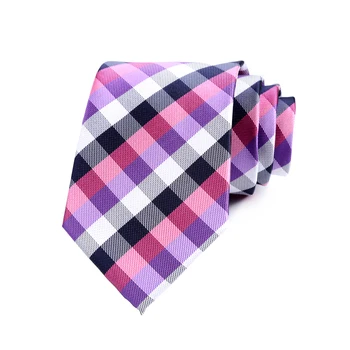 Яркие 8-сантиметровые мужские галстуки-пледы Rpse Фиолетовые Галстуки для мужской рубашки Из полиэстера и жаккарда, Непромокаемый Галстук, Аксессуары для деловых вечеринок