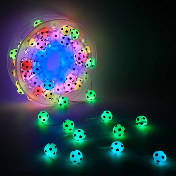 Умные Светодиодные Струнные Фонари, 33 фута RGB, Меняющие Цвет Футбольных Струнных Фонарей с Дистанционным Музыкальным Режимом APP Contorl Outdoor String Lights
