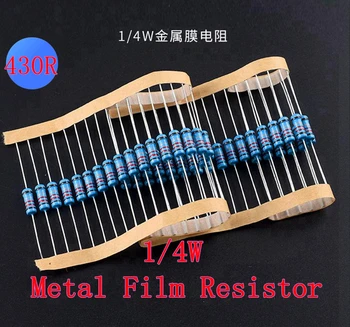 100шт 430R ом 1/4 Вт Металлический Пленочный резистор 430R Ом 0,25 Вт 1% ROHS