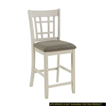 Антикварный Белый стул с деревянной рамой, комплект из 2 предметов с мягким сиденьем, Повседневная мебель для столовой