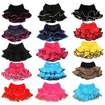 14 цветов, весенне-летняя юбка для латиноамериканских танцев для девочек, детская пачка для бальных и балетных танцев