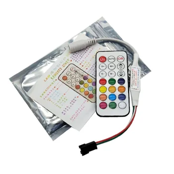 21-клавишный радиочастотный контроллер Magic RGB LED Контроллер с дистанционным управлением Mini Smd для светодиодной ленты WS2812B WS2811 5-24 В